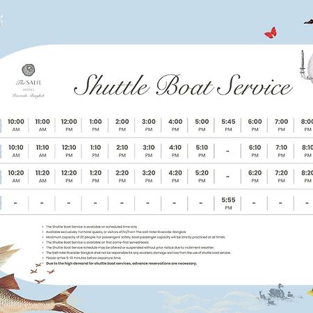 The Salil Hotel Riverside בנגקוק מראה חיצוני תמונה Shuttle boat service timetable